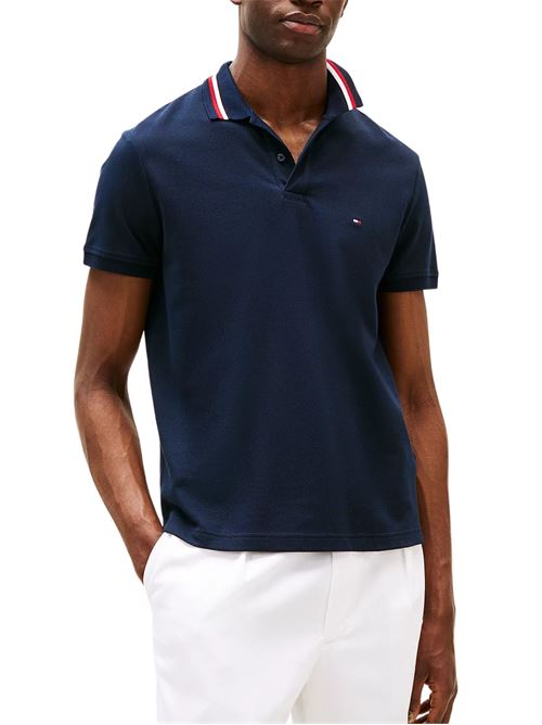 Polo uomo blu in cotone Tommy Hilfiger | MW0MW38484DW5